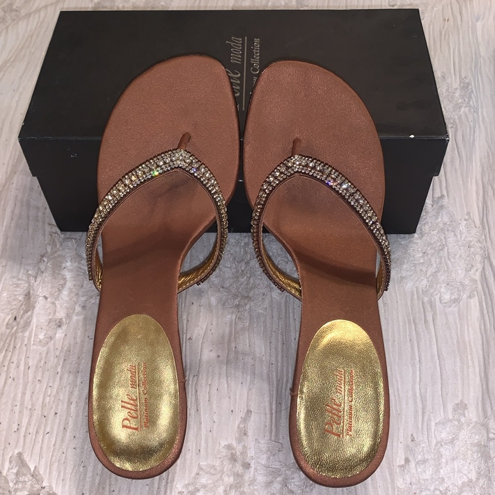 Pelle moda platinum collection rhinestone sandal heels - Picture 2 of 5
